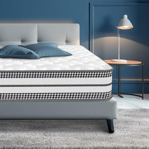 YIDATONG Colchón 90x200 cm Certificado Oeko-Tex - 25 cm Grosor Espuma Viscoelástica con Muelles Ensacados, Firmeza Media y Confort, 10 Zonas Soporte Ergonómico, Colchón Transpirable y Hipoalergénico