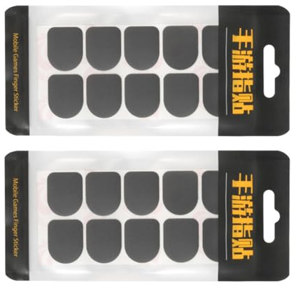 ARTSEWPLY Manchons de Doigt de Jeu en Fibre de Carbone Jetables Antitranspiration, Lot de 2 Sachets de 10 Autocollants, Protection Tactile Haute Sensibilité pour Smartphone et Tablette,