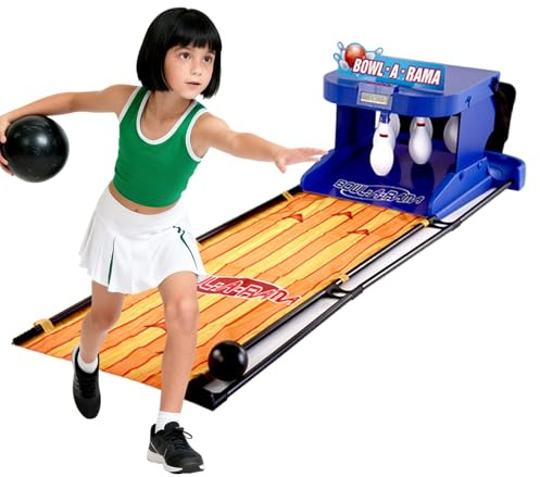 Bowlingspel — Elektroniskt arkadspel med LCD-poängräkning, ljus och ljud, fjäderbelastad utlösare och lägen för 1-2 spelare — Mini bowlingset för barn