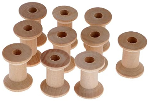 F Fityle 10pcs Bobines de Fil Vide en Bois Classique Bobine DIY Couture Notions 28x21mm