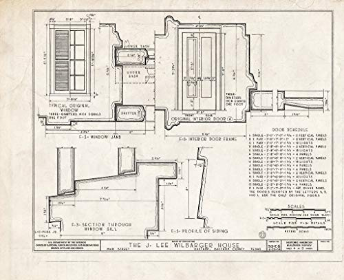 Historic Pictoric : Blueprint HABS TEX,11-Bast,2- (Sheet 4 of 5) - Wilbarger House, 1403 North Main Street, Bastrop, Bastrop County, TX 30in x 24in