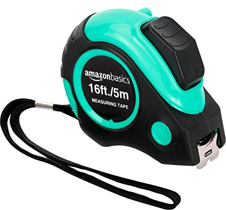 Amazon Basics Maßband, 4,88 m (16 Fuß), Türkis