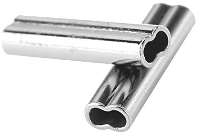 Yosoo Health Gear Kupfer Crimpschleifenhülsen, 100 Stück, Doppellaufhülsen, 1,0mm x 10mm