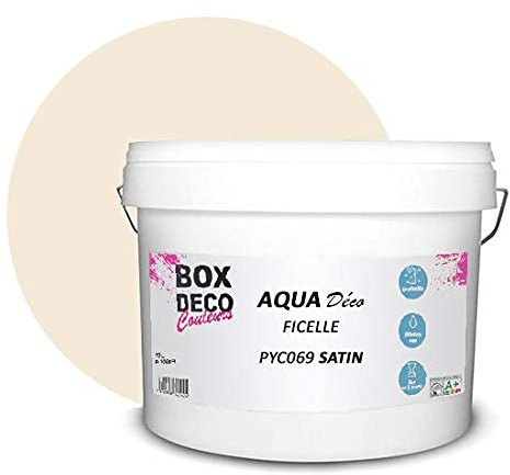 BOX DECO COULEURS Aqua Déco Acrylfarbe, Satin-Optik, 10 l, Beige