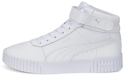 PUMA Women Carina 2.0 Mid Scarpe da ginnastica, Puma White Puma White Puma Silver, 41 EU