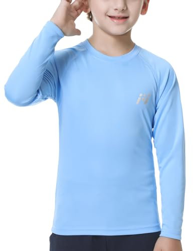 MEETWEE Kinder Jungen UV Shirt Langarm Schwimmshirt Badeshirt Lange SPF 50+ Sonnenschutz Top Rashguard Badebekleidung Schnelltrocknend