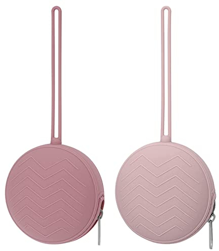 Silikon Schnullerbox 2 Pack, BPA-Freiem Silikon Schnullertasche Aufbewahrung Für 2 Schnuller, Tragbare Schnulleraufbewahrung Box Lila Und Rosa