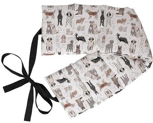 Johanniskernkissen 7-Kammer mit Band, 65x15 Bio-Stoff Liebe Hunde - Wärme od. Kälte Rücken, Lende, Wärmekissen Körnerkissen