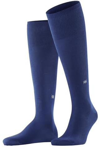 Burlington Dublin M Kh cotone al ginocchio tinta unita 1 paire, Calzini lunghi Uomo, Blu Night Blue 6583, 40-46