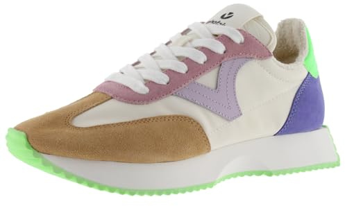 victoria Sneaker Cosmos Nylon & Stycken Flerfärgad Skrapa Läder & Tandsula 1134113 för Kvinnor, Grön, 38 EU