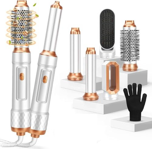 5 in 1Airstyler, Heißluftföhn Set mit Lockenwicklern, Glätteisen, Volumizer und Haartrockner für das Styling, für alle Haartypen, Haarpflege mit negativen Ionen