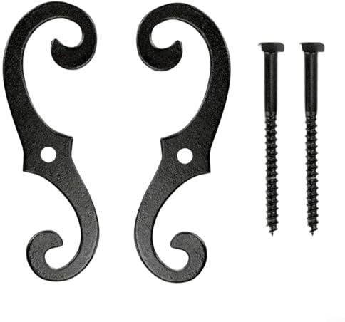 EXTRWORY Window Latch Metal Shutter Fasteners Weather Resistant Decorative S-Shaped Black Screws Included Outdoor Garden Furniture