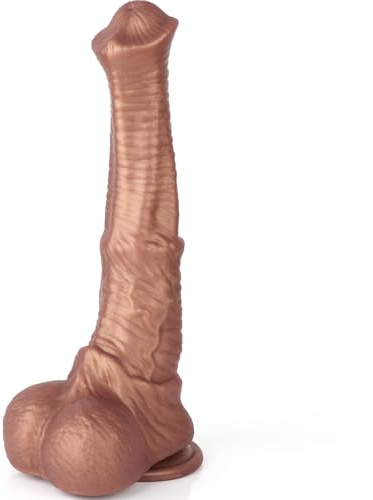 Horse Dildo, 10 Inch Horse Cock Dildo, Thick Animal Dildos with Strong Suction Cup, Big Silicone Realistic Dildos, Soft Girthy Huge Fake Penis for Men Women Gay Couples, Adult Sex Toys for Anal Play
