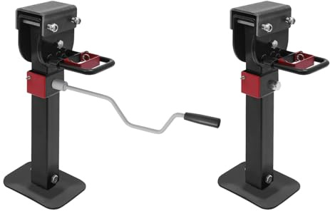 NoneDanGee 2 stycken släpvagnar stödset, husbilsstöd, justerbar höjd 42–56 cm, ställstöd, vridbar, tung plikt, släpvagnstillbehör, vevstöd för släpvagnshållare, 1T lastkapacitet (svart)