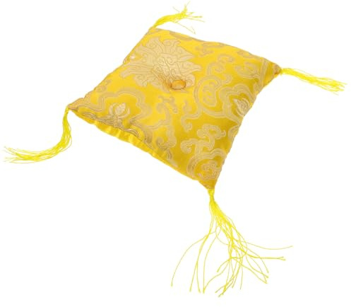BIUDECO Tappetino in Stoffa Giallo per Ciotola Sonora Buddista, Cuscino Decorativo Morbido e Resistente per Meditazione e Protezione da Urti, per Casa e Ufficio Colore Colore Casuale