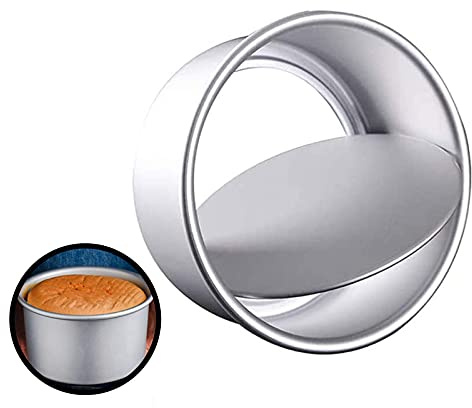SPLEND Rund aluminiumbakform, 20 cm rund kakform, kakform, lös bas, kakform för bröllop, födelsedag, fest, jul, tårta, bakning, tårta gör-det-själv (silver)