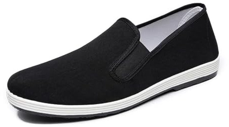 Yuschuh Tai Chi Shoes Unisex Kung Fu Shoes for Martial Arts Karate Slip-on Chinese Beijing Shoe Rubber Sole Black Size 9Women/7.5Men