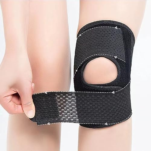 NELLHOMY Kniebandage, Schmerzlinderung und Verletzungswiederherstellung Kniebandage für Erwachsene, Einstellbare rutschfeste Kniestütze passend für Männer und Frauen(schwarz,S)