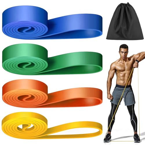 WuGU Bandas de fitness, juego de bandas de resistencia con 4 niveles diferentes, bandas de resistencia, banda de goma elástica, bandas de gimnasia, bandas de entrenamiento, bandas de resistencia para
