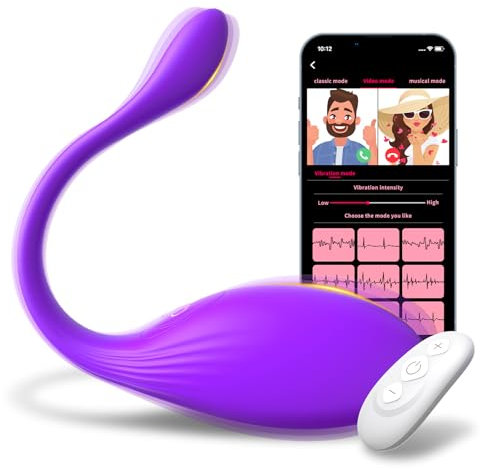 Vibromasseurs Feminin Clitoridien avec APP, Sex Toýs Femme Oeuf Vibrant Femme à Distance avec 10 Modes Vibration, Stimulateur Femme Clitoridien Vibrant Sex Toys, Sextoyse Couple Plaisir (Violet)