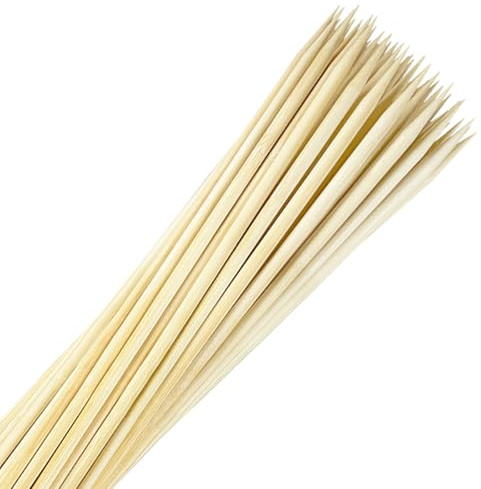 Bamboo Smores Sticks (50 Pcs), 17.5 Marshmallow Roasting Sticks for Fire Pit, 5mm Heavy Duty Wooden Skewers for Smore Hot Dog Barbecue Thick Sticks for Campfire Grilling Camping Bonfire