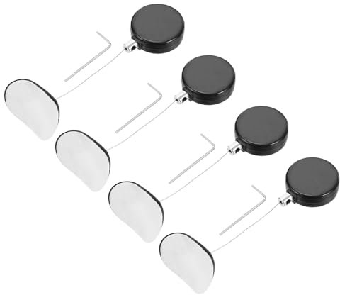 QUARKZMAN Candado de cable extensible de 1,8 pies con parche de arco, candado de seguridad con soporte de cable ajustable, antirrobo, para ordenador portátil, TV, 200 g, negro, 4 unidades