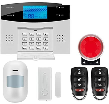 Système de sécurité Domestique, Tuya GSM Protection de sécurité à Domicile système d'alarme Intelligent écran LCD Kit antivol Application Mobile Bras de télécommande et désarmer(G2BW12)