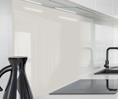 timalo Spritzschutz Acryl-Glas | Küchenrückwand Glasoptik 2mm | Wand für Herd Glasrückwand Acrylglas Wandpaneele Rückwandschutz Platte | 100x50cm Uni Taupe braungrau