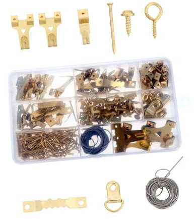 Tofficu ongle sans trace clou à mur propre clou décoratif mural fil suspendu kit de suspension de tableaux crochet en fer avec câble métallique clou sans trace avec câble métallique le fer