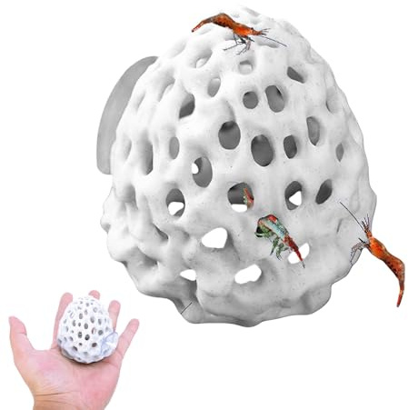 JINJUMEI Escondite de Camarones, túnel para pecera con Ventosa, Escondite Acuario de Diseño Poroso Plástico, Decoración del Acuario para Peces Pequeños Camarones Guppy Esconderse Descansar(Blanco)