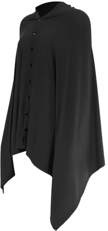 Hohopeti Breastfeeding Nursing Cover Shawl for Women, Cotton Baby Nursing Poncho with Snap Buttons, Breathable Feeding Safety Cover for Discreet Breastfeeding and Travel Use