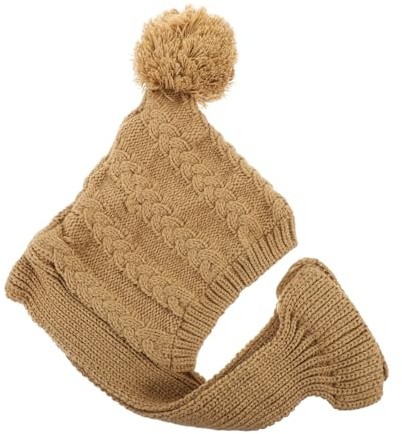 Gatuida Bonnet Tricoté pour Chien Et Écharpe Doublure Laine Chaude Réglable Taille Moyenne Hiver Accessoire d'hiver Confortable pour Chiens Et Chiots