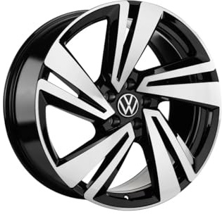 Volkswagen Nevada Cerchio in Lega per T-Roc, Alluminio/Magnesio/Silicio, Nero Lucido, 7,0J x 18, PCD 112/5, ET 45mm, 215/50 R18
