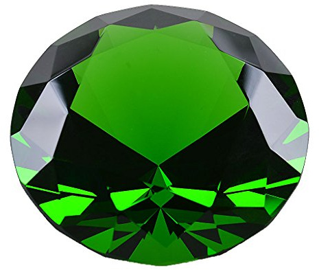Pisapapeles LONGWIN, diseño de diamante de varias caras, 60 mm, color sólido, Verde