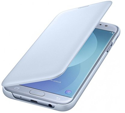 Samsung Wallet Cover - Funda con Tapa Galaxy J7 2017, Color Azul