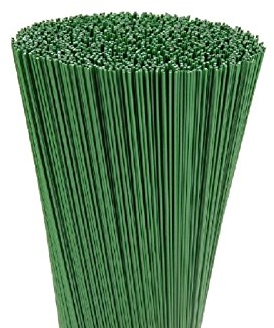 1 Kg Stützdraht Steckdraht Blumendraht Grün - in verschiedenen Stärken und Längen (Ø 0,9 mm - Länge 450 mm) - Floristik Gestecke Kränze Bastelarbeiten Garten Hobby Handwerk Dekoration