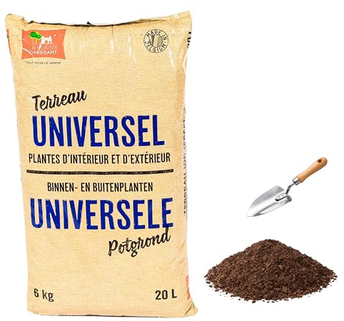 La Plaine Chassart - Terreau Universel 20L - pour Toutes Les Variétés de Plantes - Idéal pour Petits Espaces, Jardin, Terrasse, Potager - Palmier, Plantes Grasses, Semis, Bonsai, Légumes, Cactus…