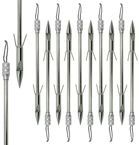 Obert 10 punte di freccia da pesca in acciaio inossidabile per pesca con l'arco freccette da pesca Broadheads freccia spinato balestra palo per la caccia Pro Fionda Catapulta Target Game