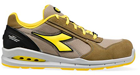 Diadora Run Net Airbox Low S1p Src, Scarpe da ginnastica Uomo, Marrone Tobacco Brown Moon Rock Grey, 45 EU