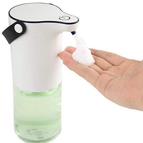 LIUXIUER Dispensador De Jabón con Sensor De Infrarrojos, Desinfectante De Manos con Sensor Automático Montaje En Pared Sin Contacto Batería De Larga Duración En Espera (320Ml)