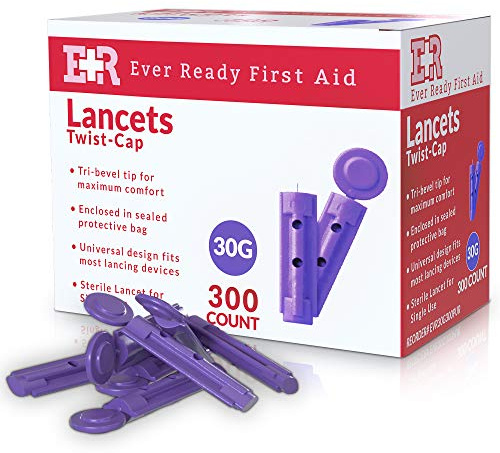 Ever Ready First Aid Sterile Twist-Cap Lancets 30G Purple - 300 Count