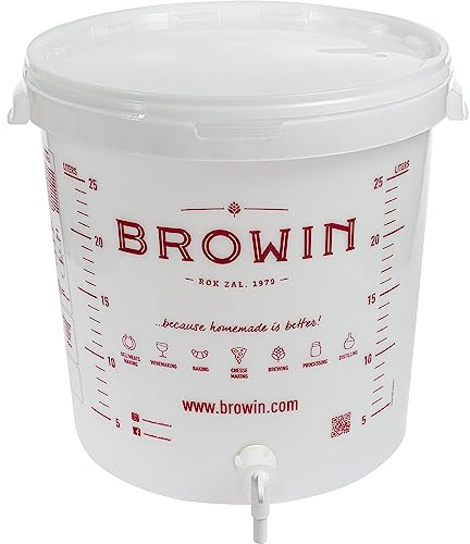 DIAH DO IT AT HOME Fermenter 30l Fermentation Bucket with Tap, Airlock, Lid, and Bung, Homebrew Wine Making