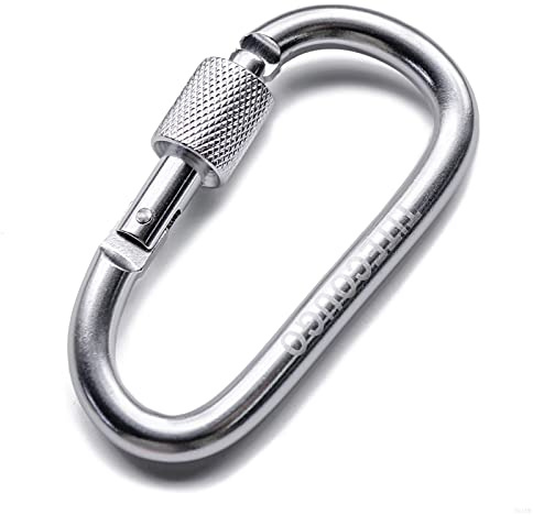 TITECOUGO Aluminum Alloy D-Ring High Strength Carabiner Key Chain Clip Hook For Camping Hiking (Not for Climbing) Silver