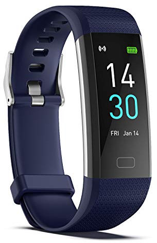 I0I&I0I Sportarmband, S5 andra generationen blodtryck fitness pulsmätare steg temperatur smart armband multifunktionsklocka (blå)
