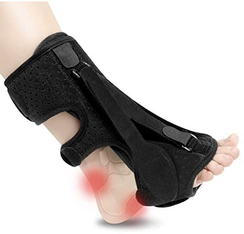 IKUSELY Uppgradera plantar fasciit nattskena, plantar fasciit avlastningsstöd, 3 justerbara remmar plantar fasciit natt skenande plantar fasciit, fotfall, akillessenit, dag och natt, svart