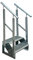 Kaminbau Mierzwa Premium Treppe Freistehend 2 Stufen beidseitigem Geländer (Breite 1200 mm) (Höhe 38cm) Wetterfest Gitterroststufe Gartentreppe