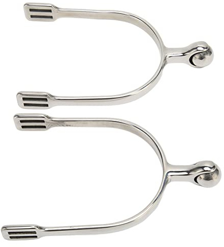 Éperons de Dressage Équestres Spurs en Acier Inoxydable Portable Facile à Contrôler pour Bottes Cavalier Cheval Équitation Femme et Homme