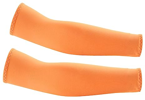 3 pares de mangas de refrigeración con protección UV, mangas de tatuaje para hombre y mujer, protección solar, mangas elásticas, transpirables, para ciclismo, golf, baloncesto, senderismo, naranja, 38