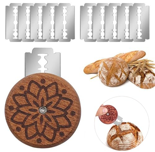 WnlahuWA 1 Pezzo UFO Lama Pane, Coltello da Pane con 10 Lame, Taglierina per Pane, Pasta di Punteggio Tagliando, per Segnare Versione Rotonda