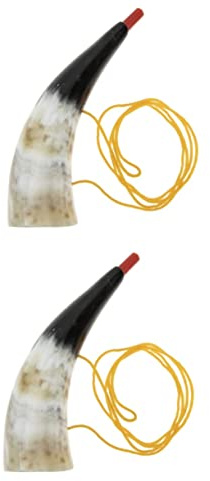 TOYANDONA 2 trompetas de cuerno de toro vikingo mini trompeta de cuerno de buey, guerra vikinga, juguete educativo, arte alegre, sombrero de guerrero, cuerno de aire para fiestas, cuernos para niños